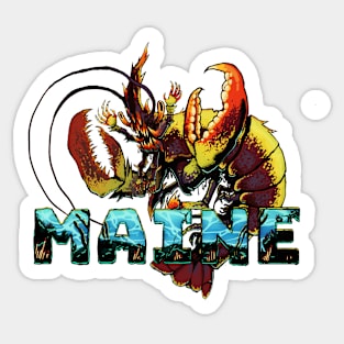 Lobster Leviathan Loves Maine Sticker